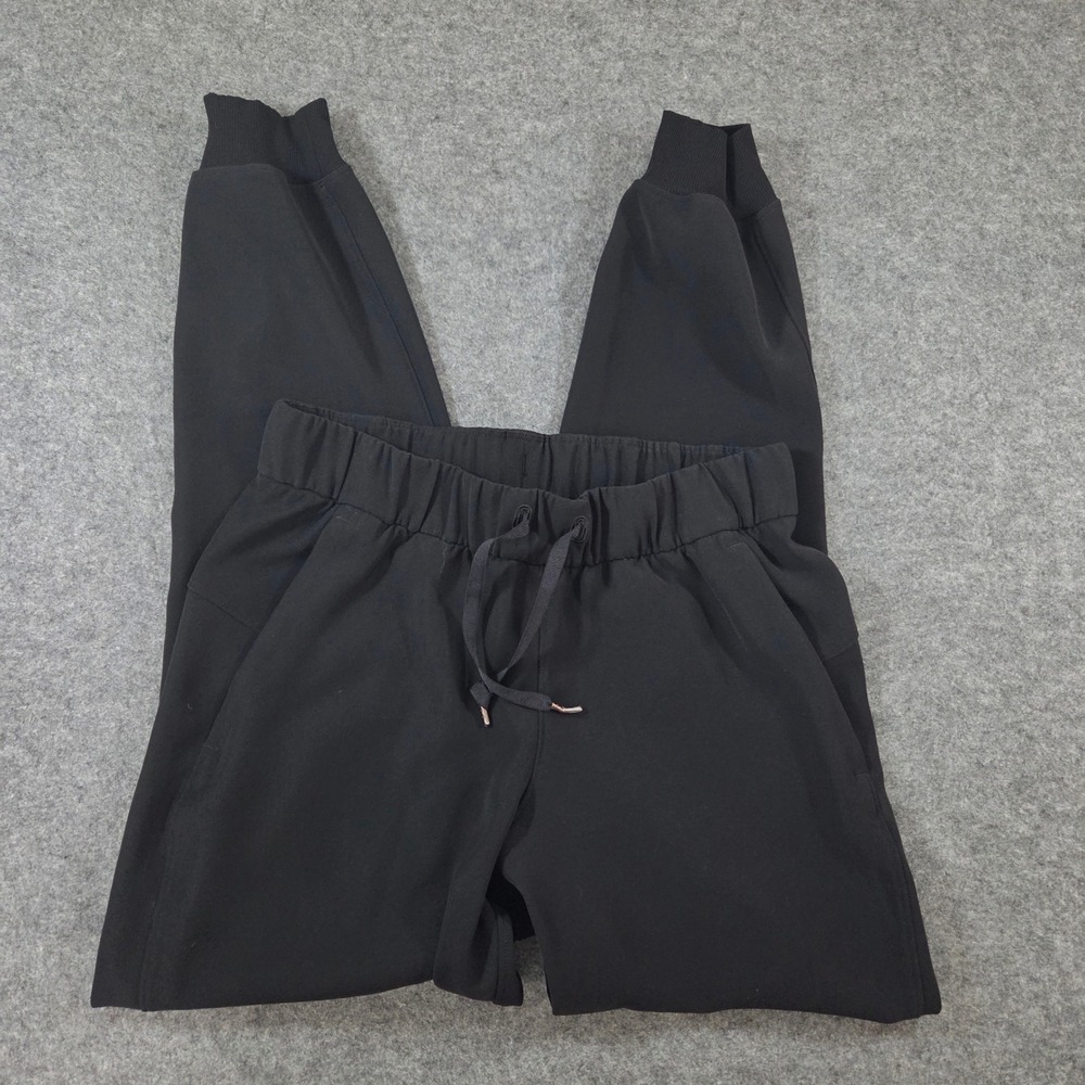 Lululemon On the Fly Jogger Pants Black Size 4 Elastic Waist Drawstring Travel